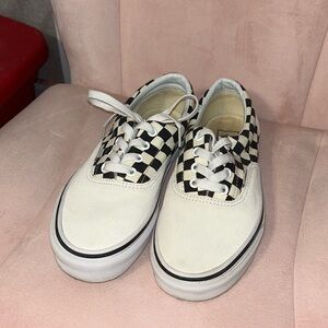White checkered Vans